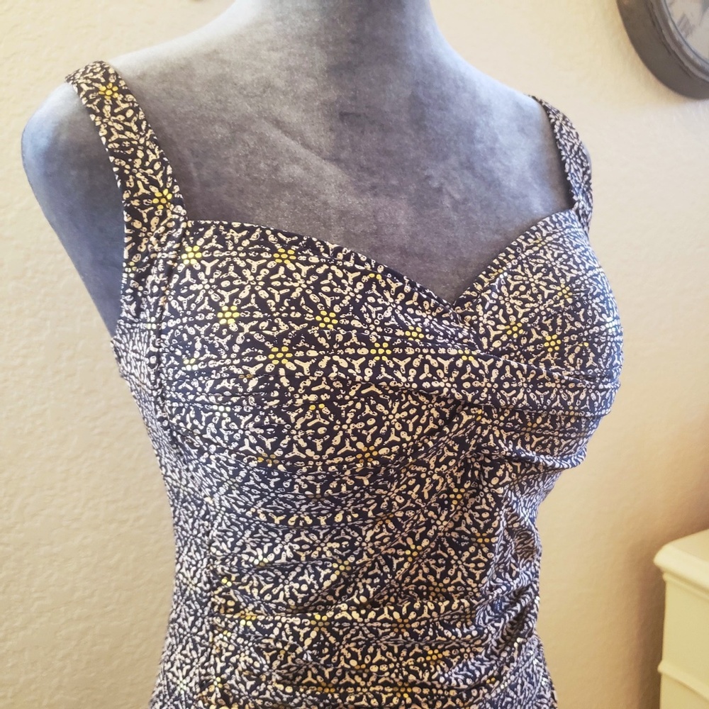 Niptuck Swim 'Joanne' Nautical Foil Print Navy & Gold One-Piece Swimsuit -Size 8 - Picture 5 of 15